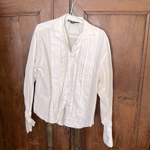Vintage white Ralph Lauren tuxedo blouse